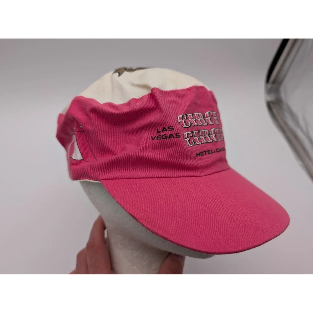 Vintage Circus Circus Hotel Casino Snapback Hat Pink White Las Vegas Reno Hat